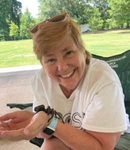 Verna Gates and her friendly tarantula