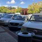 Crestline Village in Mountain Brook jammed with cars (free and angle parking)